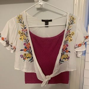 Floral cropped cardigan